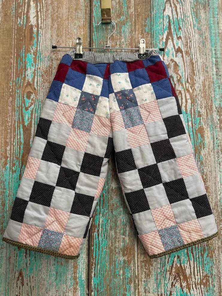 Upcycled "Patchwork" Vintage Quilt Pants: Child's 12-18 months