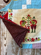 Upcycled "Harmony" Vintage Blue and Tan Vintage Quilt Apron: Kids