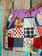 Upcycled "Crazy Patchwork" Vintage Quilt Shorts with Pockets: Women's Medium
