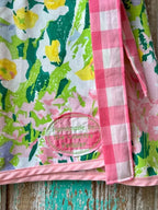 Upcycled "April Showers" Vintage Floral Coverlet Wrap Skirt: Women's Large
