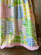 Upcycled "April Showers" Vintage Floral Sheet & Bedspread Dress: Women's Large