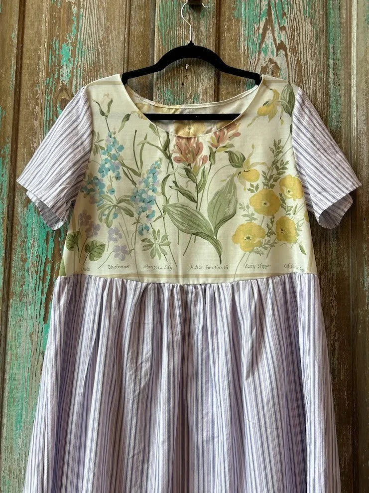 Upcycled "Garden Belle" Vintage Floral Dress: Women's Small