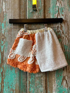 Upcycled "Orange Cream" Vintage Chenille Bedspread Shorts: Child's 12-18 months