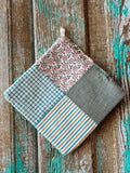 Upcycled Quilt Pot Holder: Paisley 1