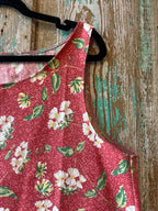Upcycled "Strawberry Fields" Vintage Tablecloth Tank: Women's Large