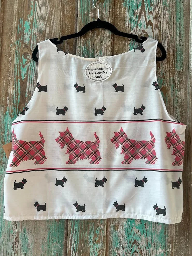 Upcycled "Scotty" Vintage Pillowcase Tank: Women's XL