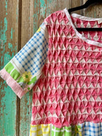 Upcycled "April Showers" Vintage Floral Sheet & Bedspread Dress: Women's Large