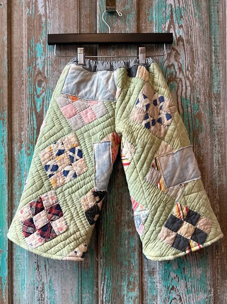 Upcycled "Alexander Jr" Vintage Quilt and Feedsack Pants: Child's 2T