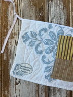 Upcycled "Robin" Vintage Blue and White Quilt Apron: Adult- Tool