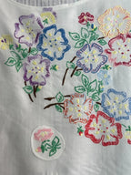 Upcycled "Floral Paradise" Tablecloth & Pillowcase Tank: Women's XL