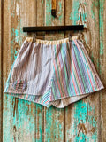 Upcycled "Party Stripes" Shorts with Pocket: Women's Small